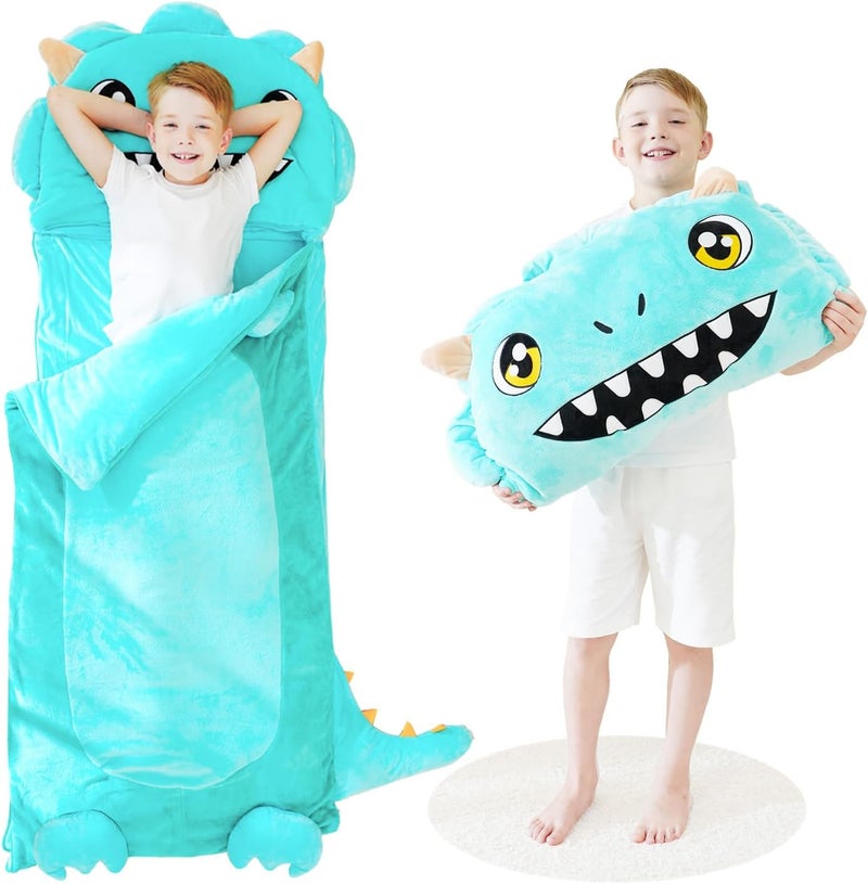 Micling Kid Sleeping Bag with Pillow - Larger Nap Mat - Plush Slumber Bag for Boys Girls Daycare Preschool Kindergarten Birthday Gift Travel Sleepover Ages 3-12 Years - Image 1